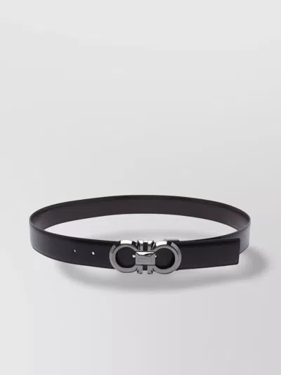 Ferragamo Adjustable Gancini Belt Smooth Finish In Multi