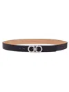 Ferragamo Adjustable Gancini-buckle Belt In Grey