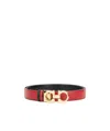Ferragamo Double Gancio Buckle Belt In Red