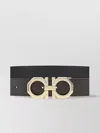 Ferragamo Adjustable Grained Leather Belt With Signature Buckle