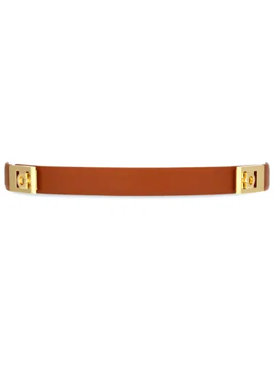 Ferragamo Adjustable Hug Belt In Brown
