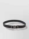 Ferragamo Adjustable Length Reversible Belt With Silver Accents