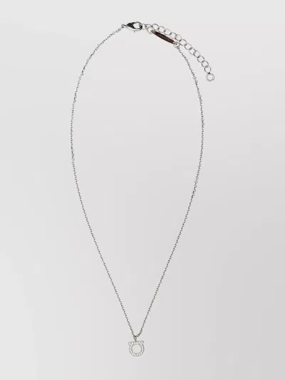 Ferragamo Adjustable Pendant Chain Link Necklace