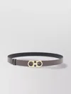Ferragamo Adjustable Reversible Belt Gold-tone Buckle In Gray