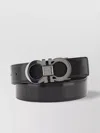 Ferragamo Adjustable Reversible Calfskin Belt Length In Black