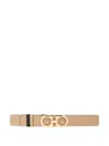 Ferragamo Reversible And Adjustable Gancini Belt In Neutrals