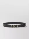 Ferragamo Brown Reversible Belt With Gancini Buckle In Leather Man In Black