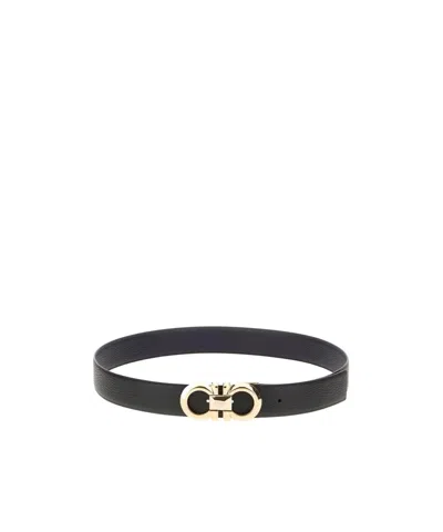 Ferragamo Adjustable Waist Belt In Black