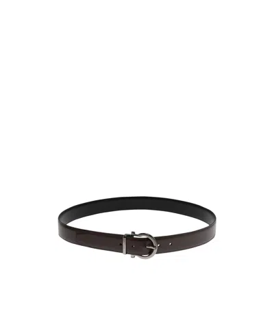 Ferragamo Adjustable Waist Belt In Black