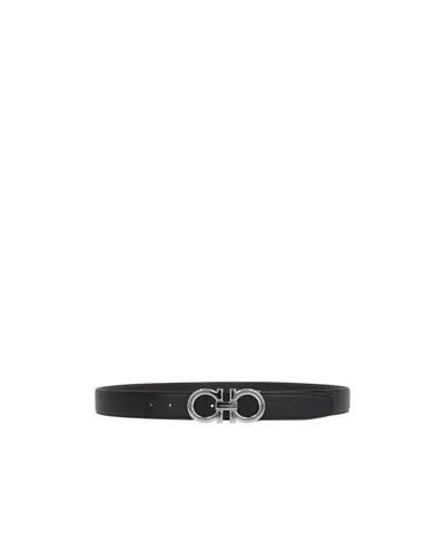 Ferragamo Adjustable Waist Belt In Black