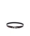 Ferragamo Men Gancini Adjustable And Reversible Belt In Brown