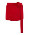 Ferragamo Belted Button-front Mini Skirt In Red