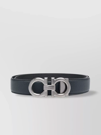 Ferragamo Adjustable Wraparound Leather Belt In Grey