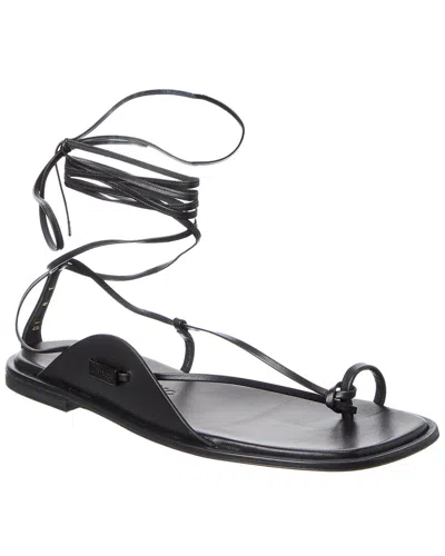Ferragamo Agena Leather Sandal In Black