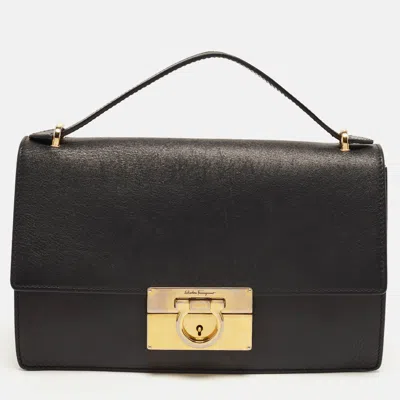 Pre-owned Ferragamo Aileen Black Leather Shoulder Bag