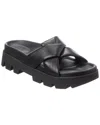Ferragamo Braided Leather Air Lug Slides In Black