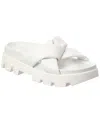 Ferragamo Air Lug Leather Sandal In White