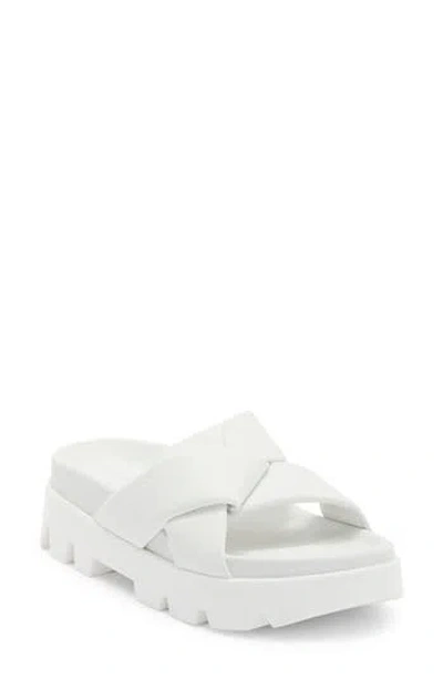 Ferragamo Air Lug Slide Sandal In White