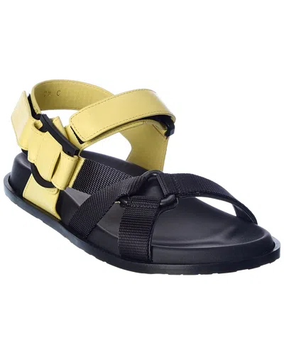 Ferragamo Aja Leather Sandal In Yellow