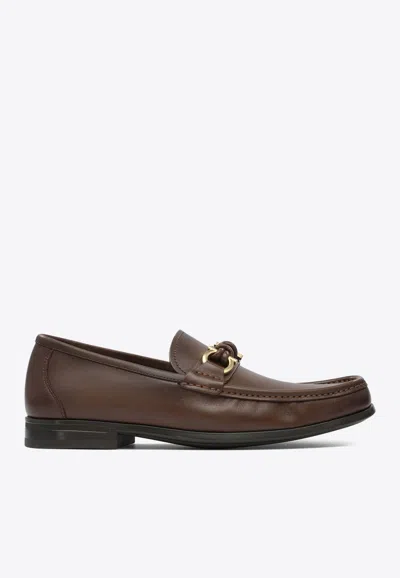 FERRAGAMO ALAIN GANCINI LEATHER LOAFERS