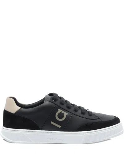 Ferragamo Gancini Sneakers In Black