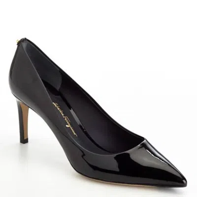 Ferragamo Alba 70 Patent Leather Pumps In Black