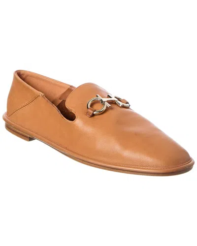 Ferragamo Alete Leather Loafer In Brown