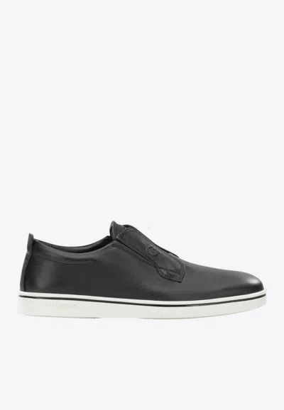Ferragamo Alfie Loafers Slip On Round Toe In Black