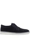 Ferragamo Alfie Slip-on Textured Leather Shoes In Blue