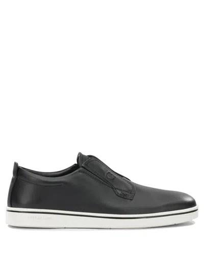 Ferragamo Alfie Loafers Slip On Round Toe In Black