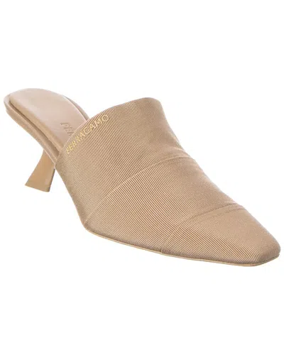Ferragamo Algedi Grosgrain Mule In Neutral