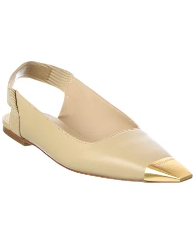Ferragamo Alhena Leather Slingback Flat In Nude