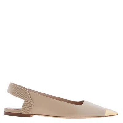 Ferragamo Alhena Nappa Slingback Flats In Neutral