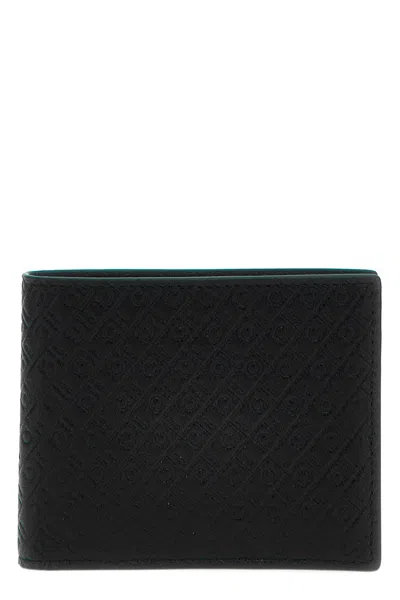 Ferragamo All Over Logo Wallet In Black