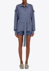 Ferragamo All-over Monogram Button-up Shirt In Gray