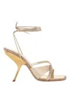 Ferragamo Allegra 105 Crystal Embellished Sandals In Gold