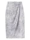 Ferragamo Alligator-print Mini Skirt In White