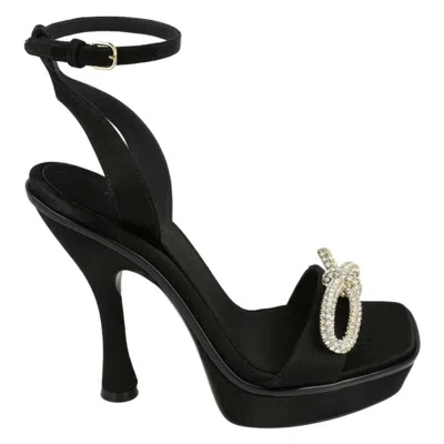 FERRAGAMO FERRAGAMO ALLISON ASYMMETRIC BOW PLATFORM SANDALS