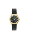 Ferragamo Vega Upper East Leather Watch In Black