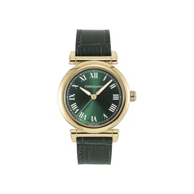 Pre-owned Ferragamo Allure Leather Watch 'gold' | Women's Size Onesize