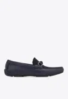Ferragamo Almeria Leather And Suede Loafers In Blue