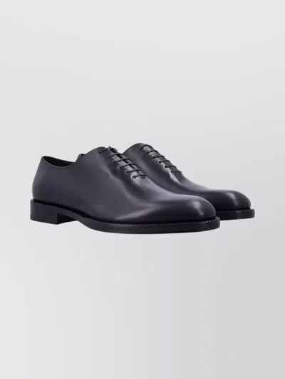 FERRAGAMO ALMOND TOE BROGUES WITH DOUBLE LEATHER SOLE