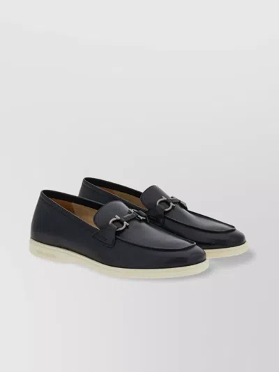 Ferragamo Almond Toe Lace-up Brogues With Metal Hardware