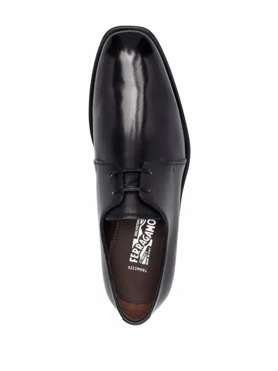 FERRAGAMO FERRAGAMO ALMOND-TOE LACE-UP DERBY SHOES