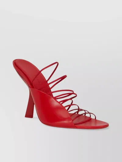 Ferragamo Leather Altaire Sandals 11 Cm In Flame Red