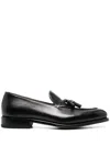 Ferragamo Almond-toe Tassel Loafers In Black
