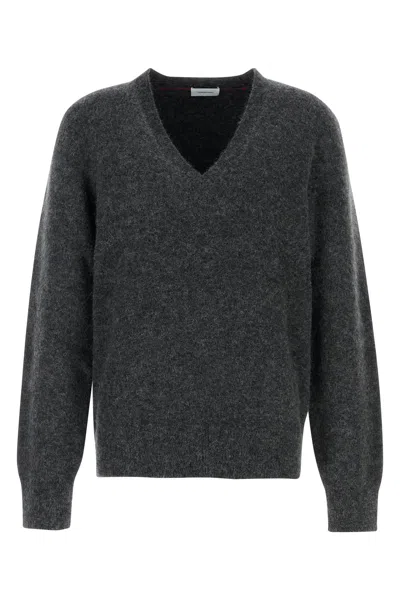 FERRAGAMO CHARCOAL STRETCH ALPACA BLEND SWEATER