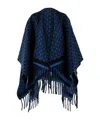 Ferragamo Wool Monogram Cape In Black