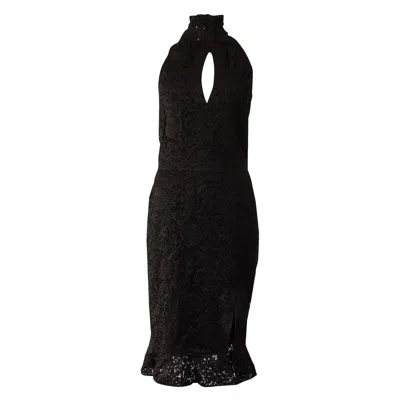 Pre-owned Ferragamo Altuzarra Women's Black Lace Dress With Front And Back Opening