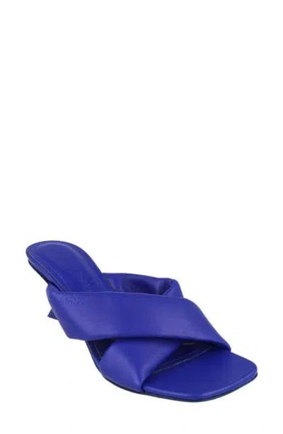 Ferragamo Aludra Crossover Slide Sandal In Blue
